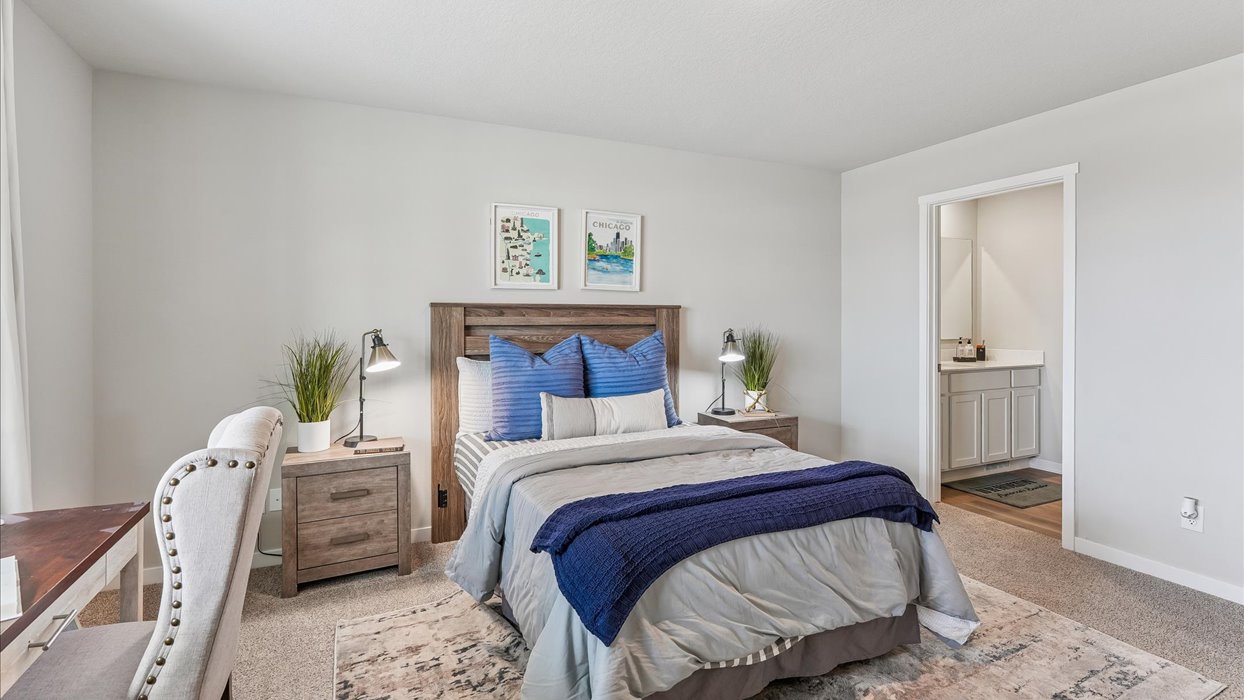Comfortable secondary bedroom with natural light, modern finishes, and versatile living space.