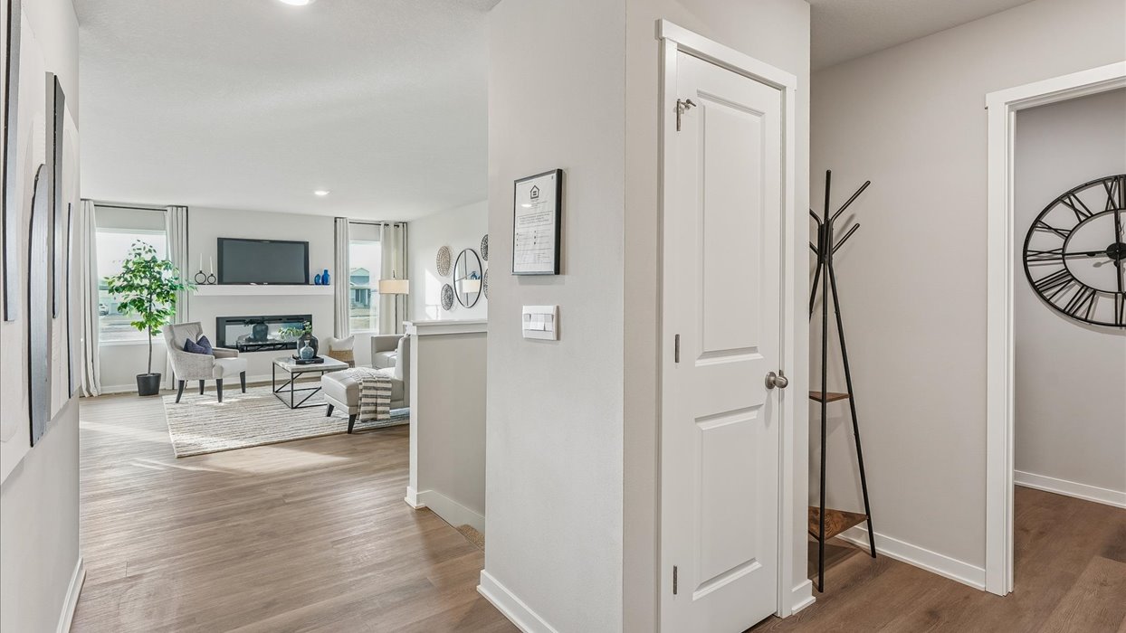 Garage entry with storage closet