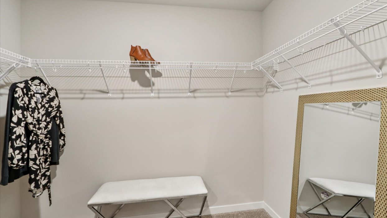 Spacious walk-in closet offering ample room for clothing, accessories, and everyday essentials.