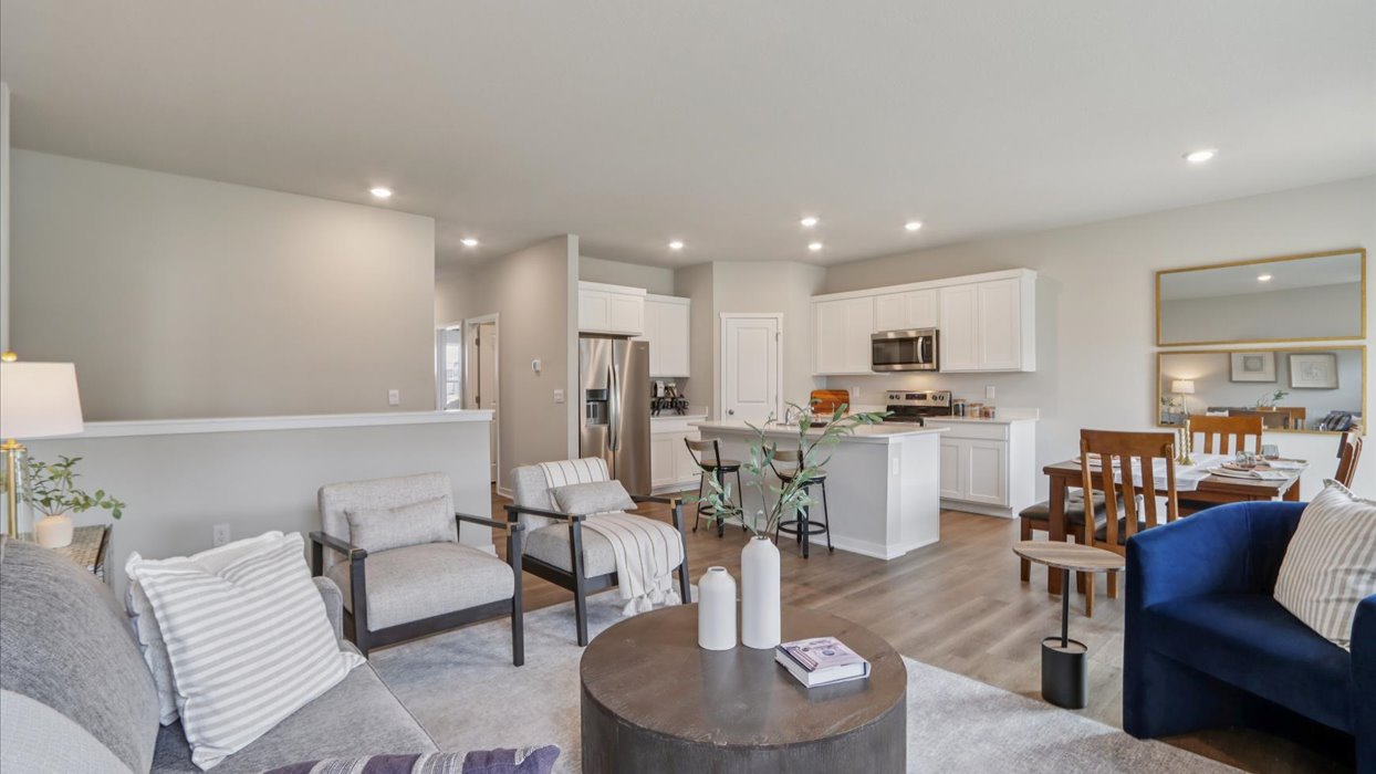 Open Concept Living Room With Electric fireplace