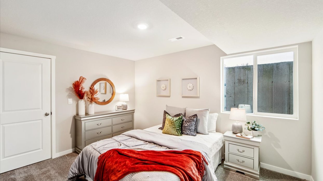 Spacious basement bedroom with large closet attached