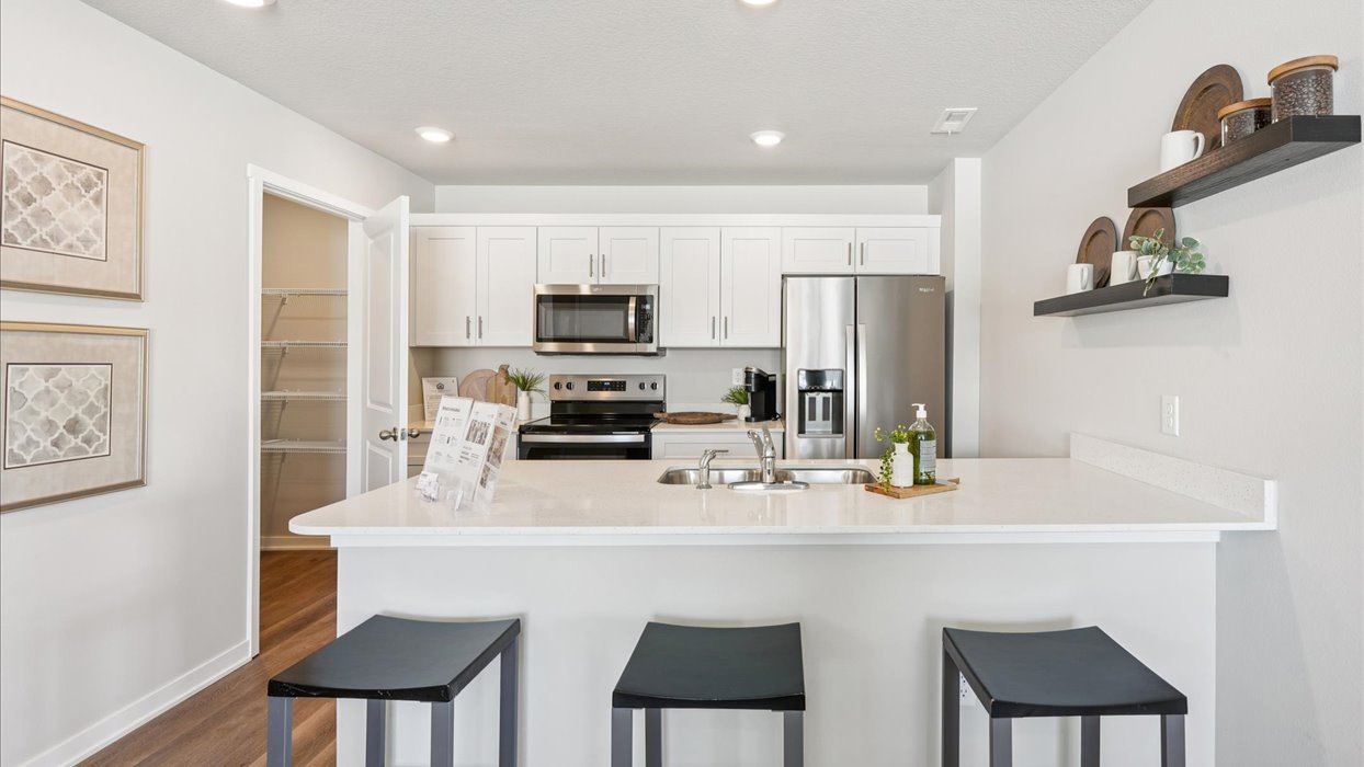 kitchen with white cabinets and stainless-steel appliances