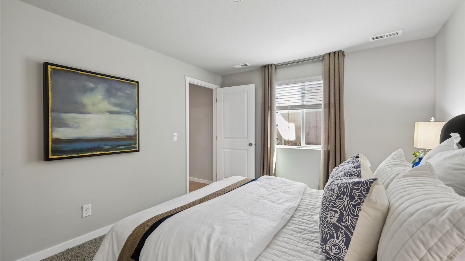 Spacious basement bedroom with large closet attached