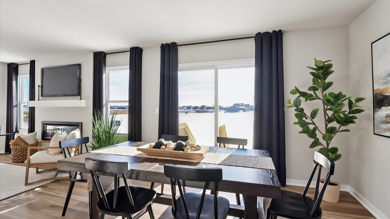 hamilton dining room with sliding glass doors