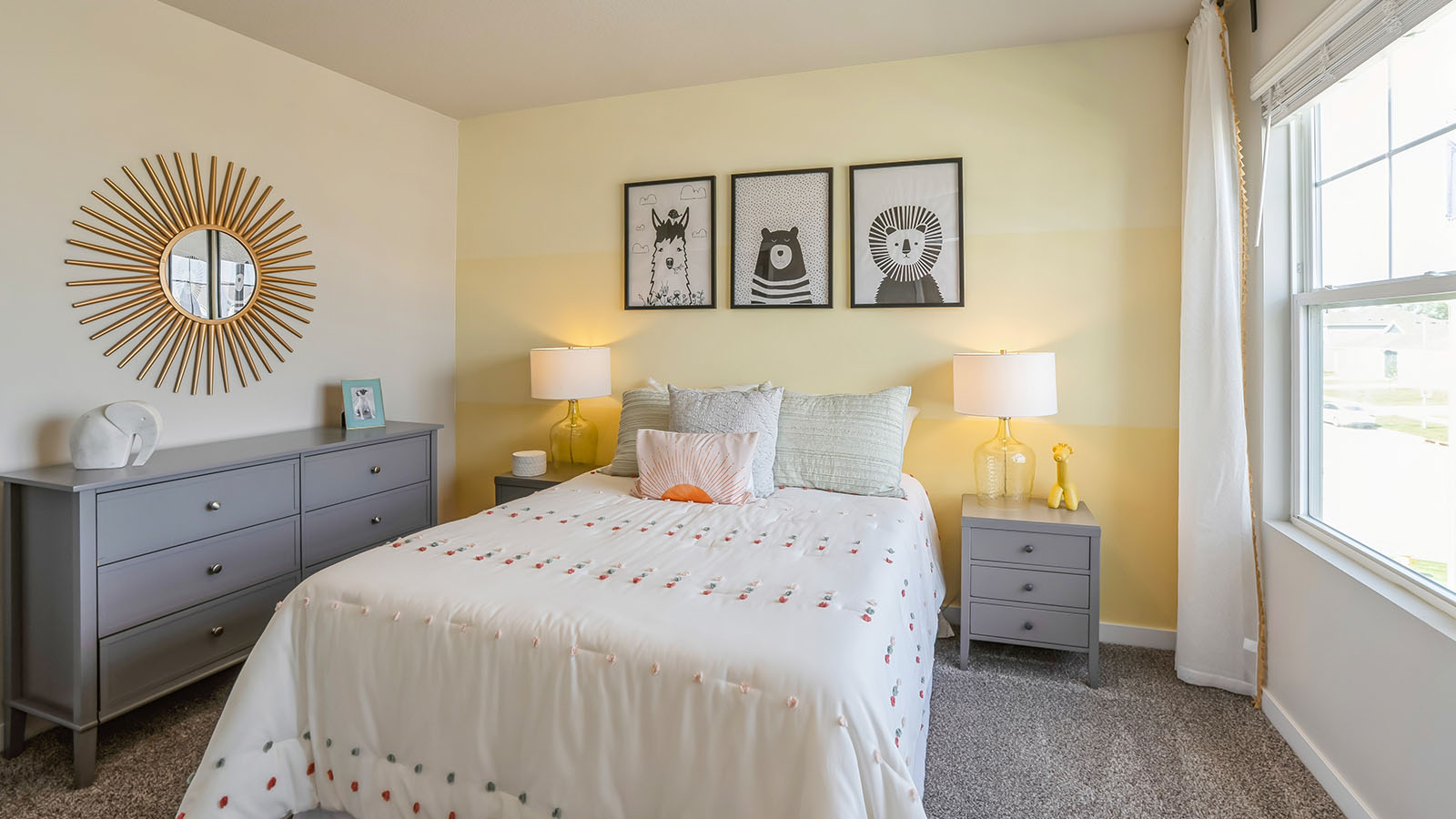 Comfortable secondary bedroom with natural light, modern finishes, and versatile living space.