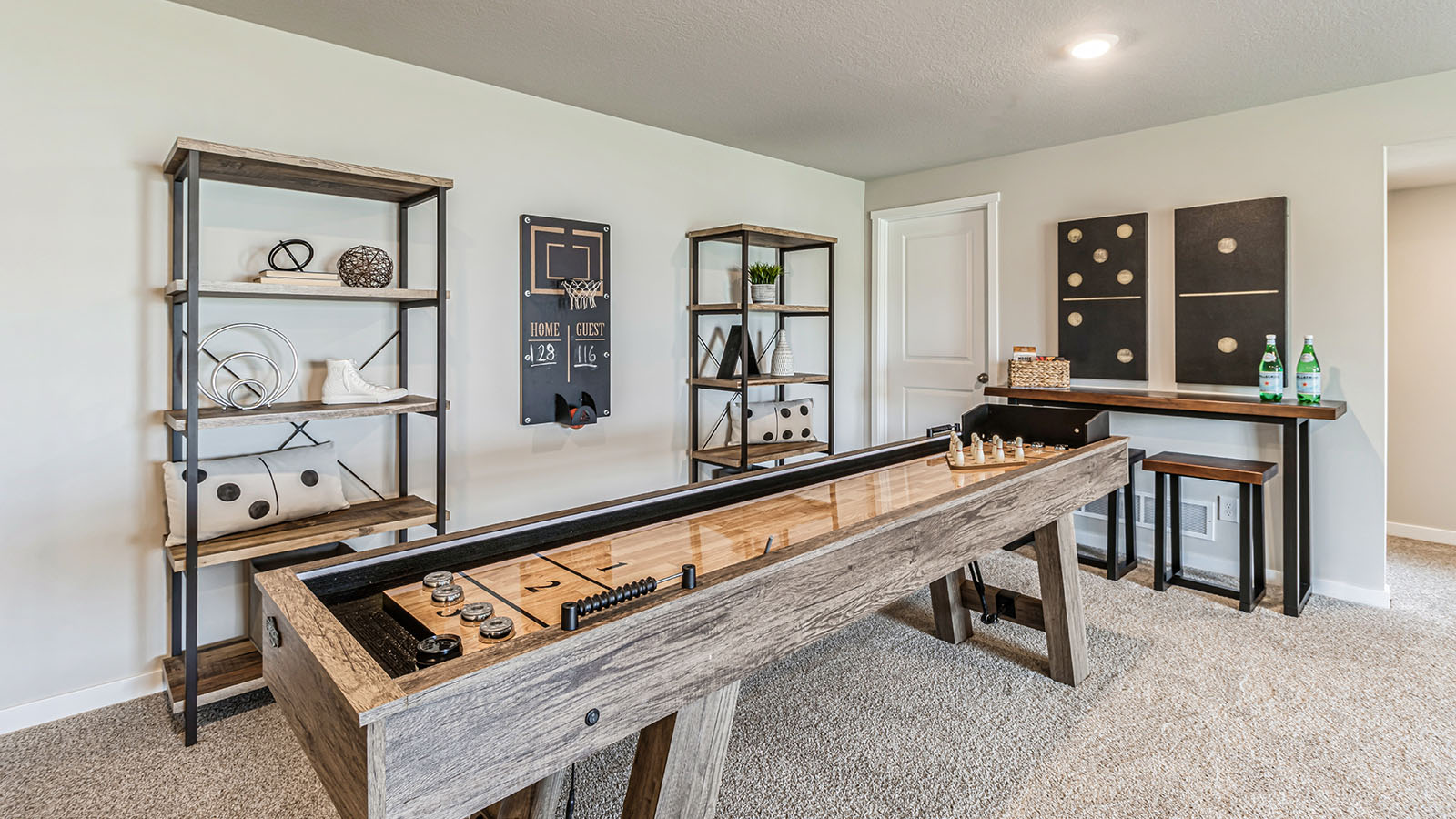 Finished basement living area with comfortable seating space and flexible room for entertaining or relaxing.