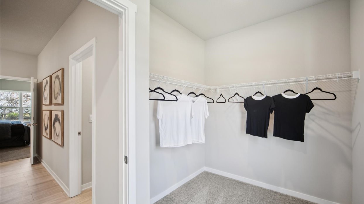 Owner’s ensuite vanity providing organized space for daily routines. Edgewood Trail