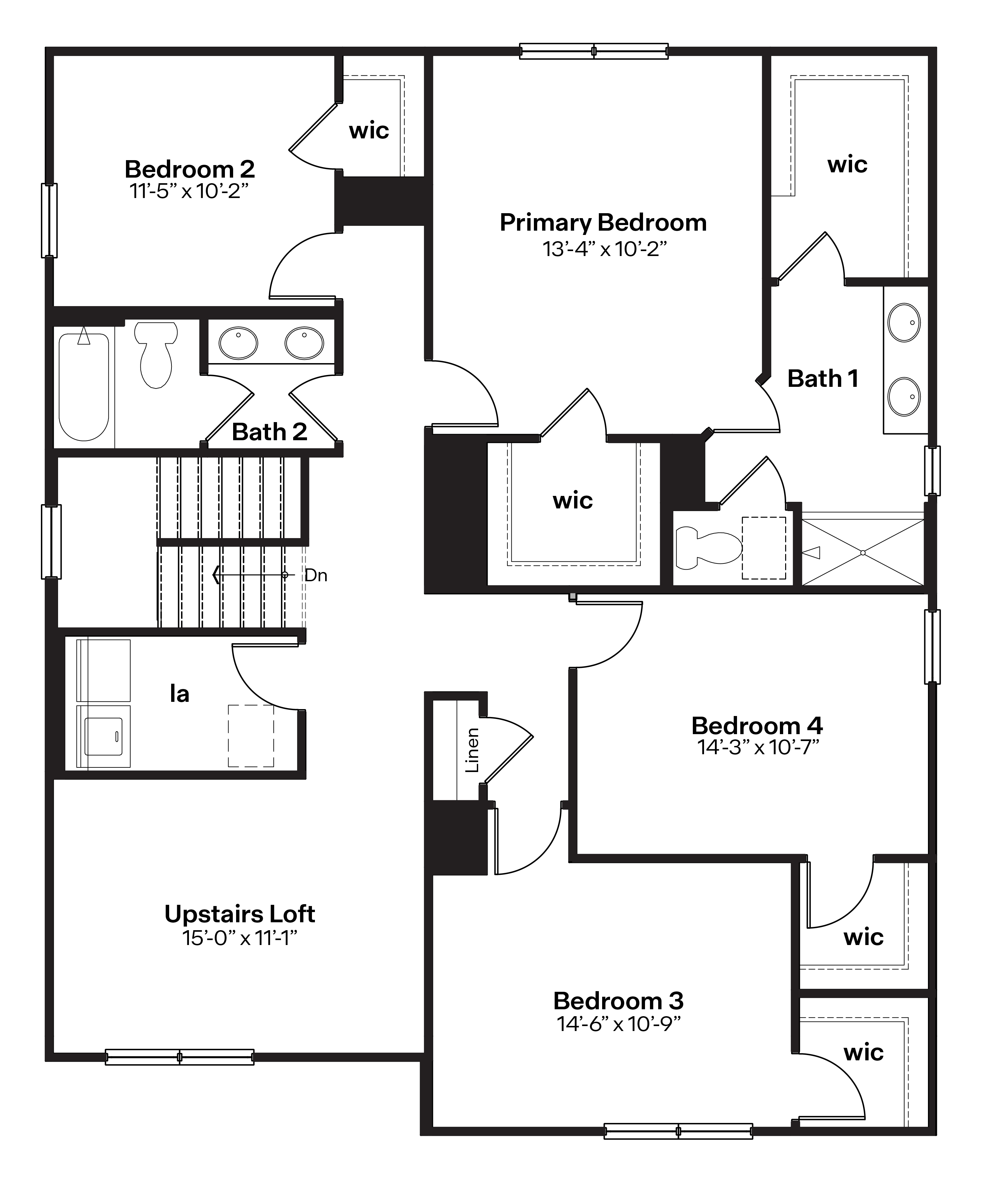 bridgeport second level floor plan