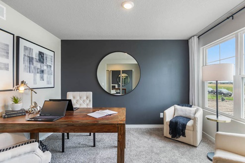At home office with big window