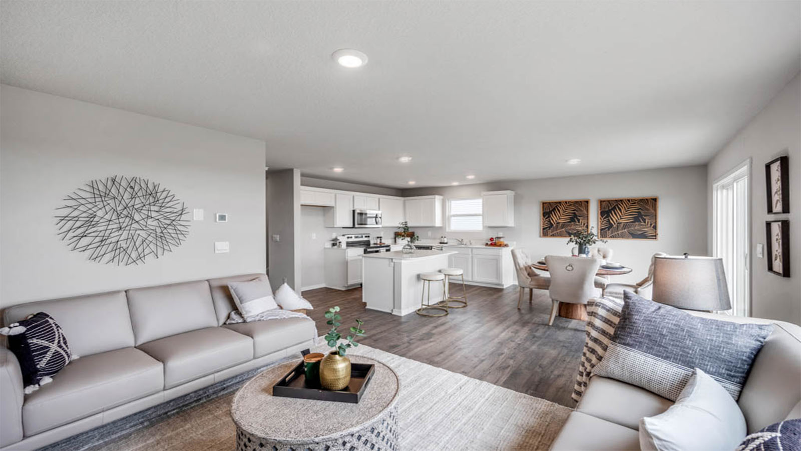 Open concept living room and kitchen