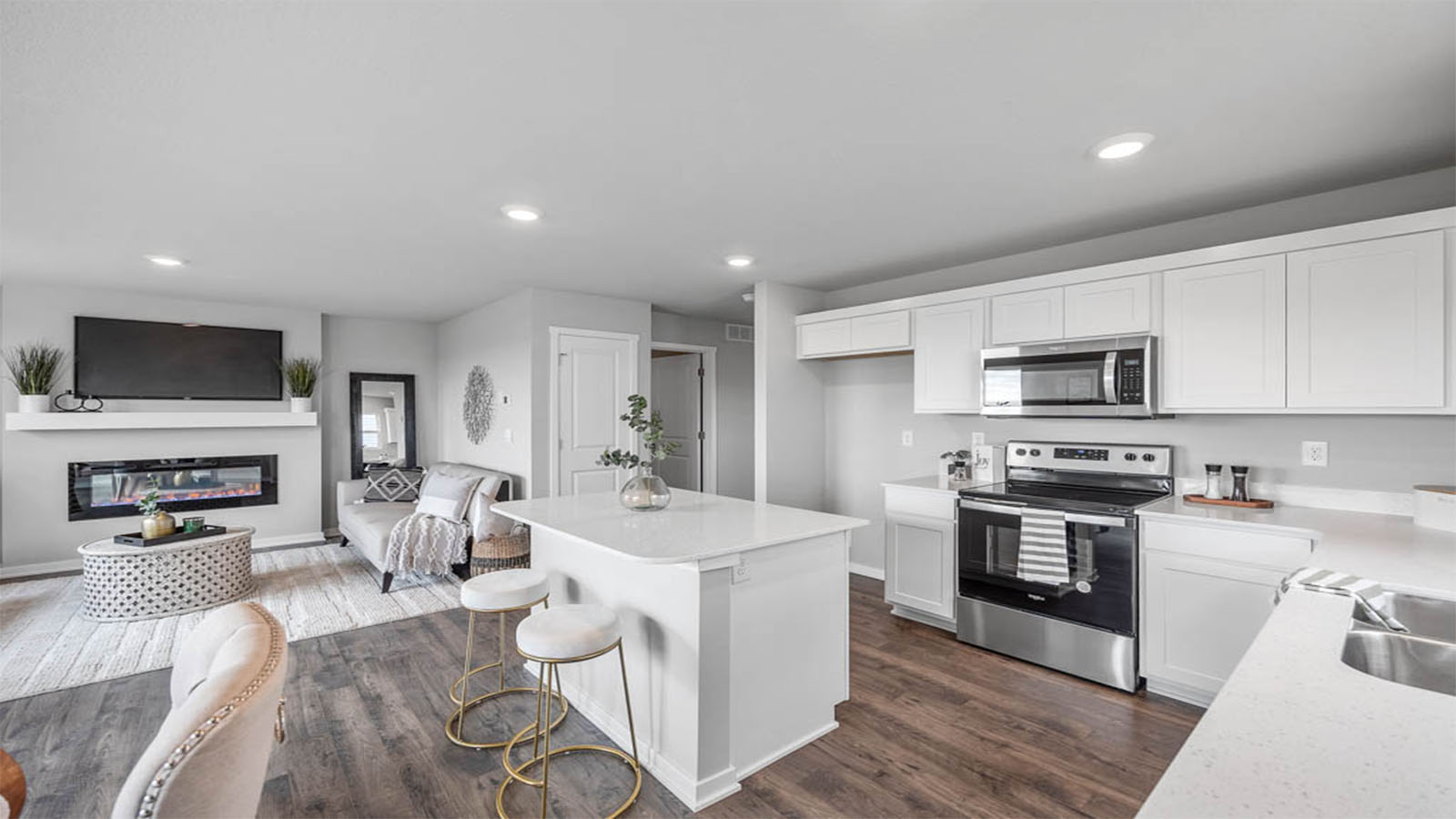 Kitchen overlooking living room