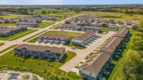Aerial view of Fox Ridge townhome community