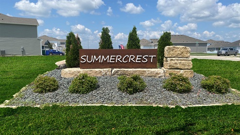 Monument sign in front of community