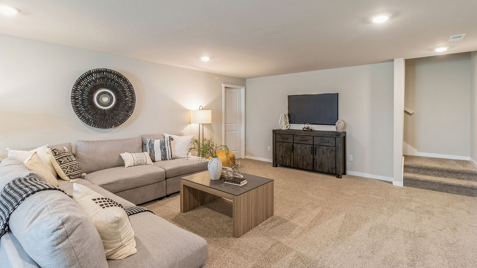 Multi-purpose flex-Game room in this D.R. Horton new construction home in fully furnished basement