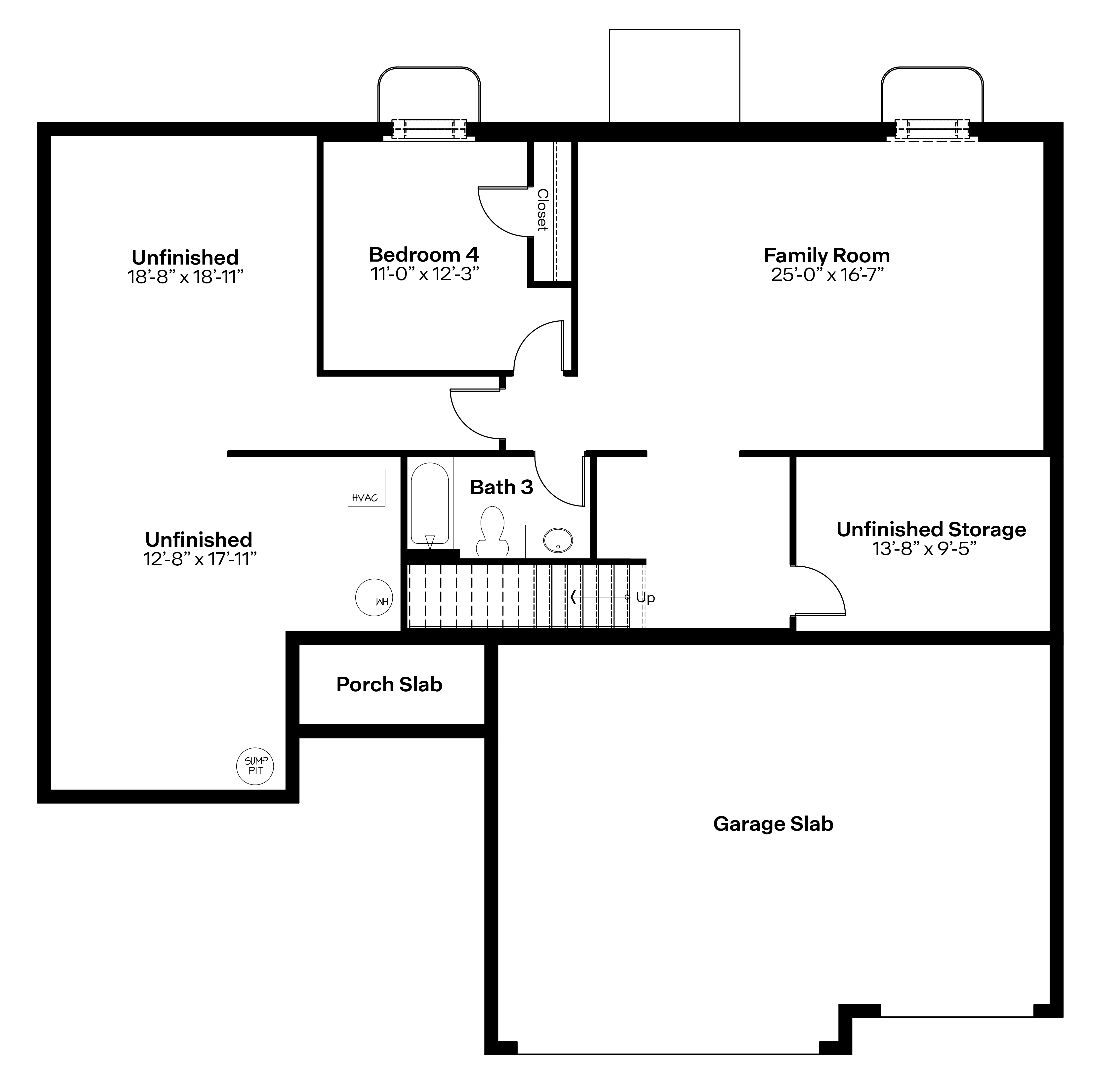 reagan finished basement floor plan rendering