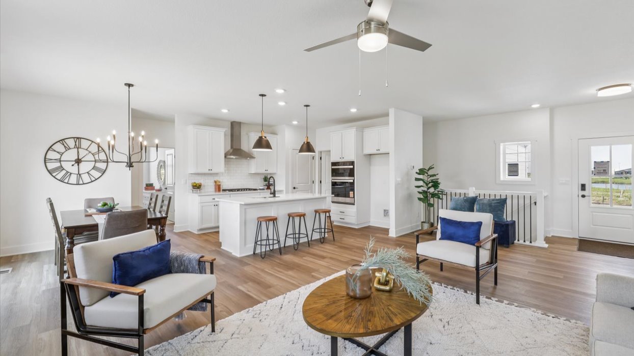 open concept living room and kitchen
