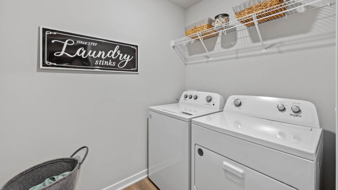 Laundry room with washer and dryer