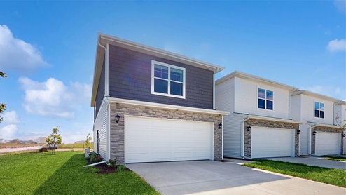 front exterior of sydney townhome with 2 car garage