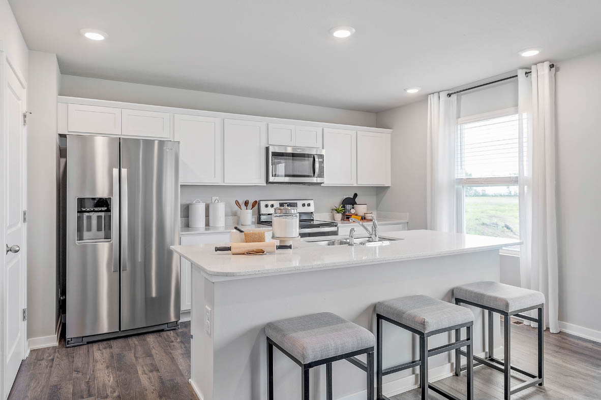 Kitchen with stainless steel appliances