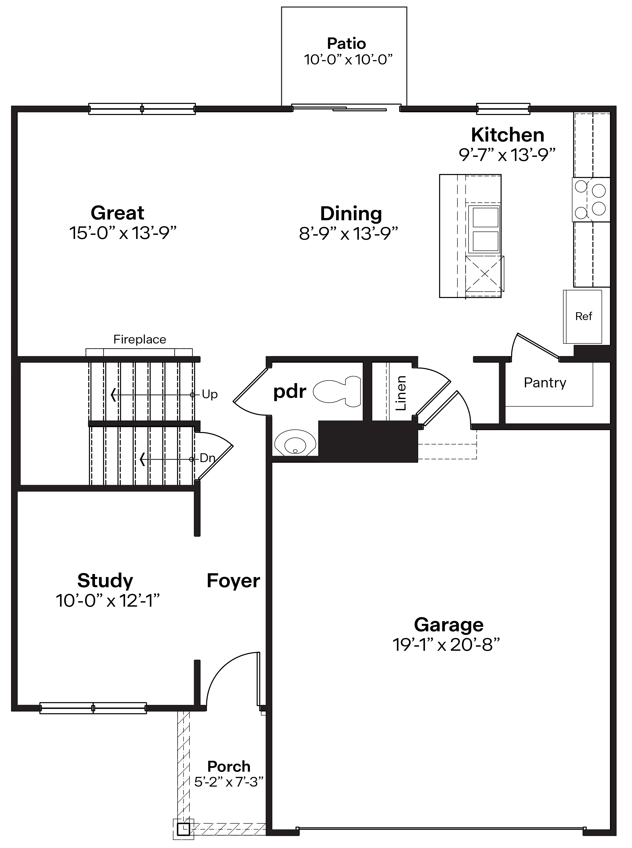bellhaven main level floor rendering