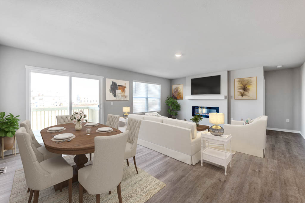 living room next to sliding glass doors