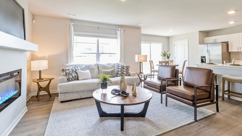 Open concept living room and kitchen
