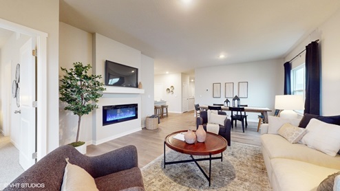 Open concept living room and dining room