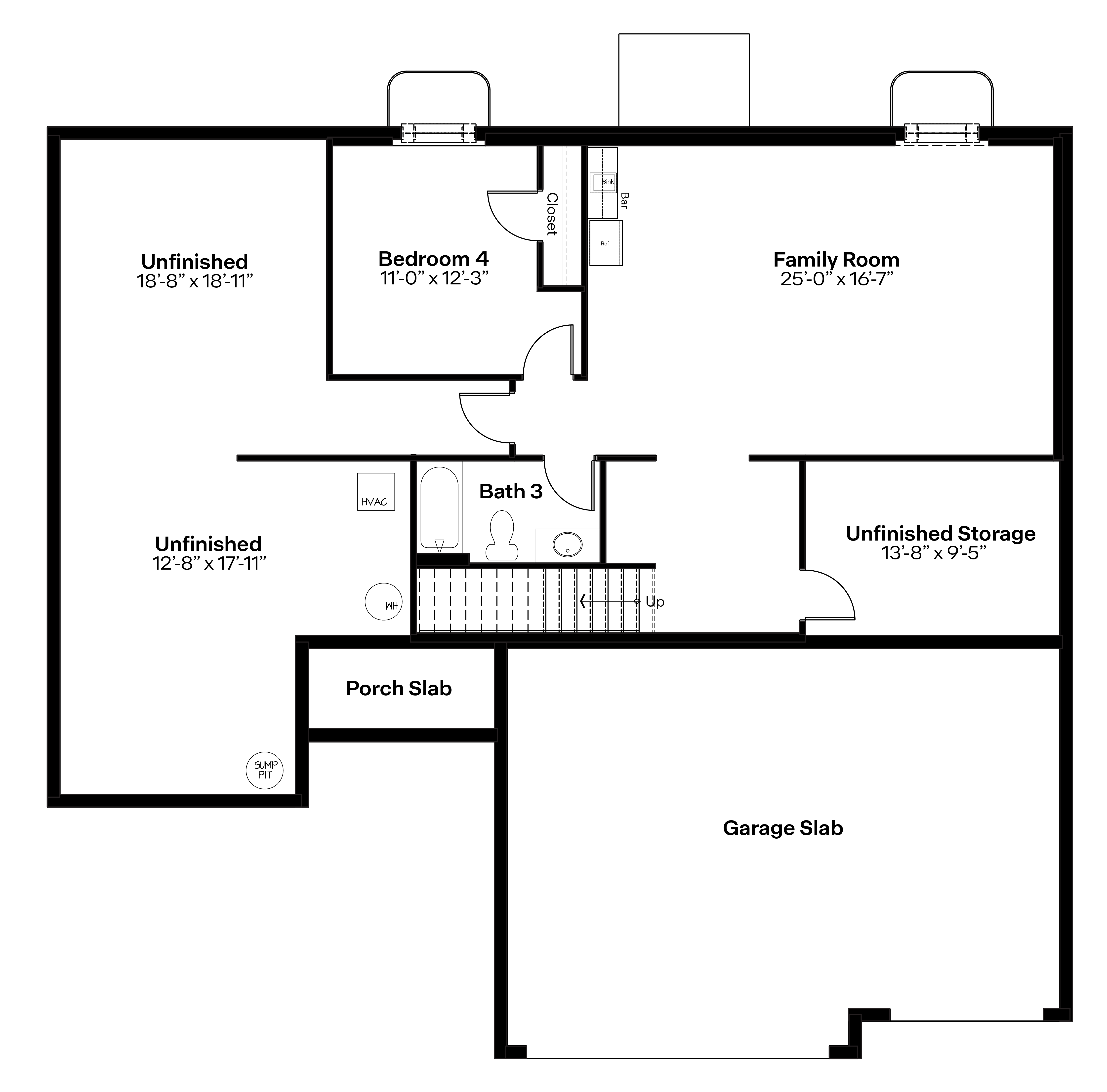 Reagan Plan at The Horton Series at Stratford Crossing in Waukee, IA, finished basement floorplac