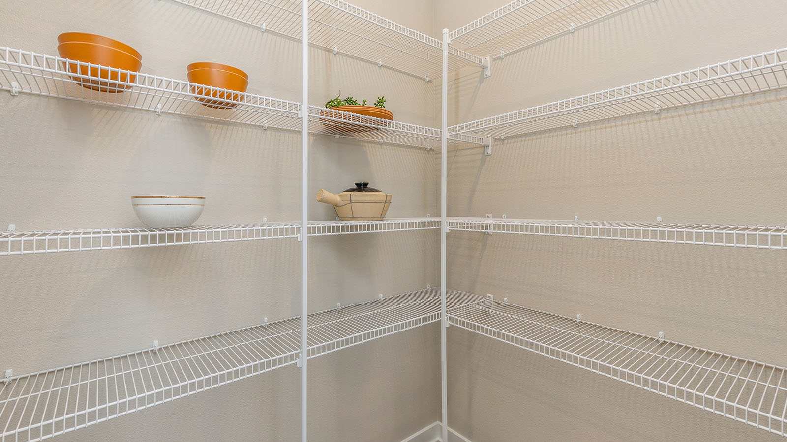 Kitchen with walk in pantry.