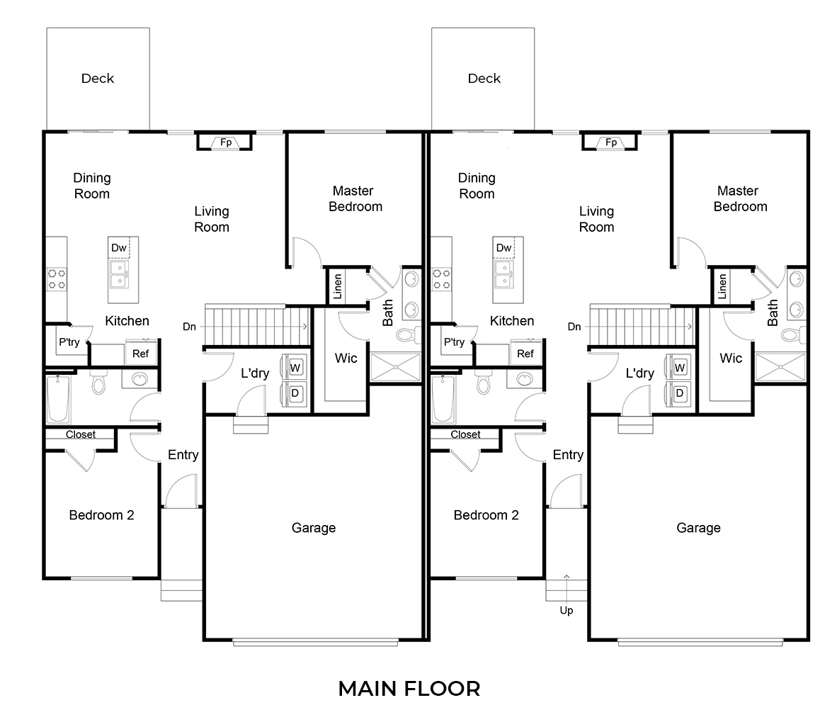 main floor plan of the Jack