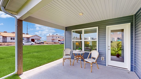 Back patio of model home