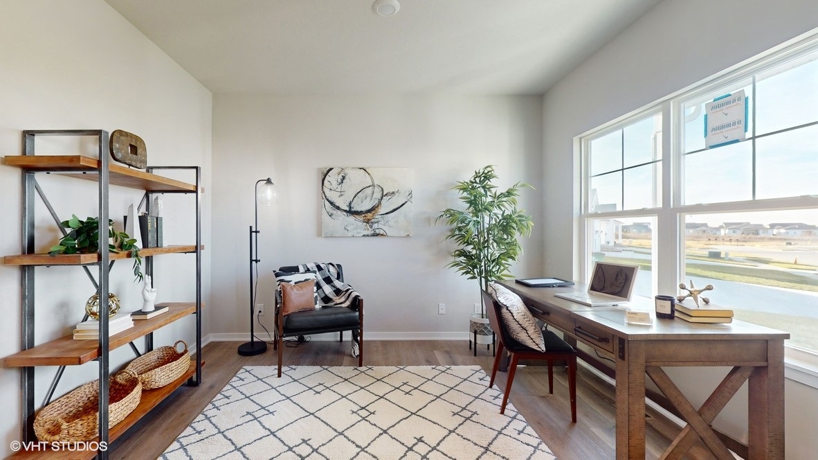 Front office with desk and chairs