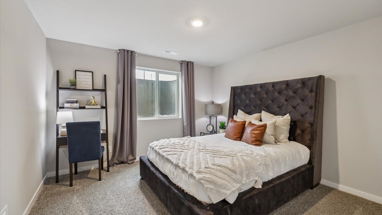 Spacious basement bedroom with large closet attached