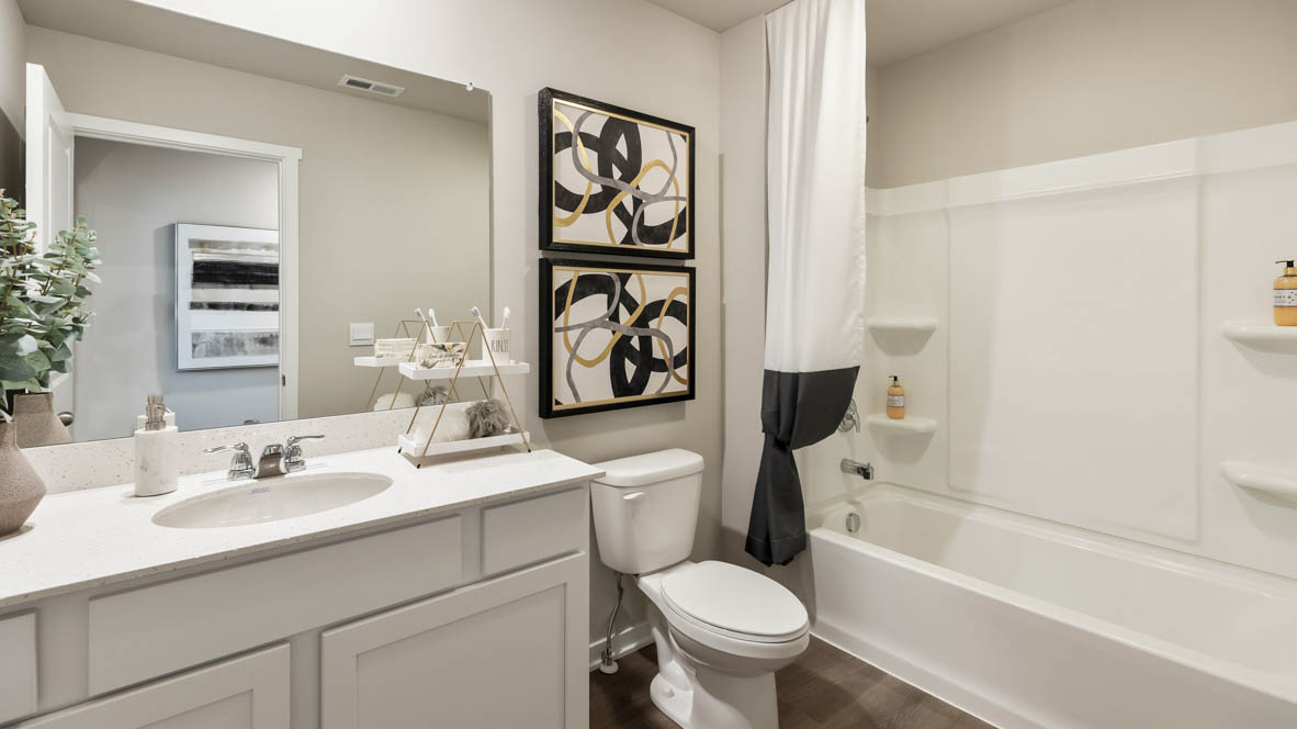 Second full bathroom with a sink, toilet, and bathtub