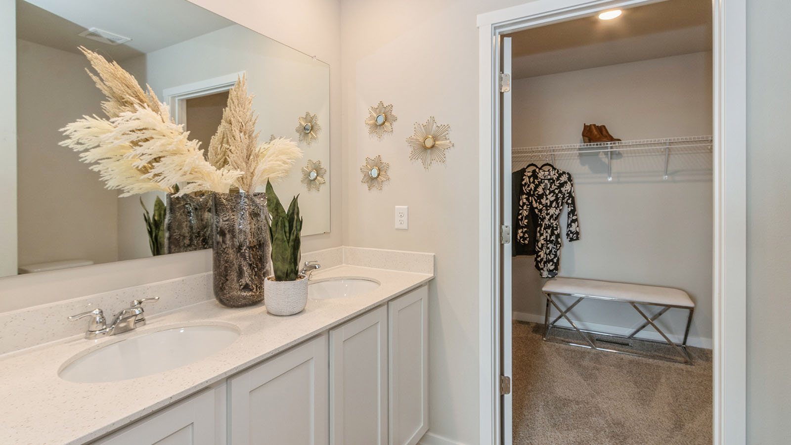 primary bathroom with l