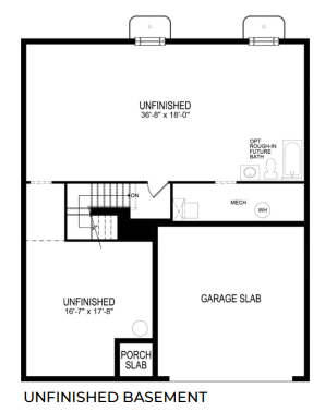 Floorplan image of the Aldridge's optional finished basement.