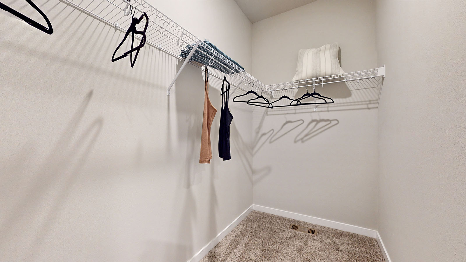Walk-in closet with built in shelving