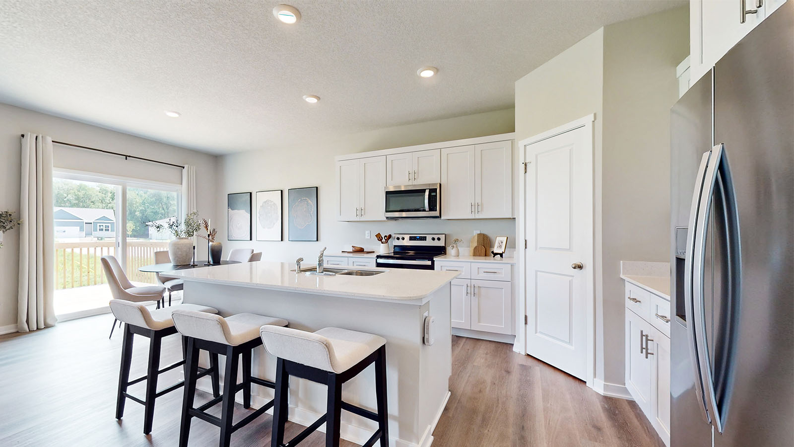 open concept kitchen and dining room