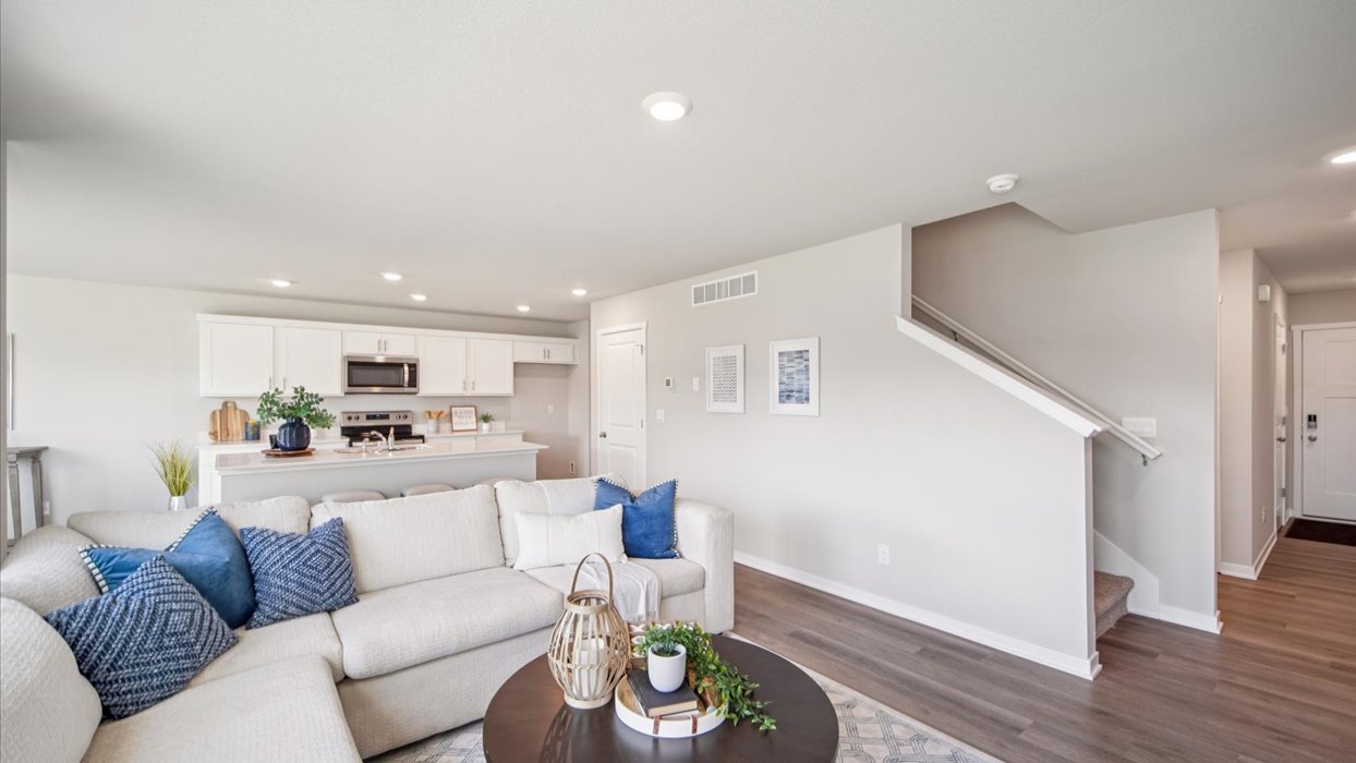 Open Concept Living Room With Electric fireplace