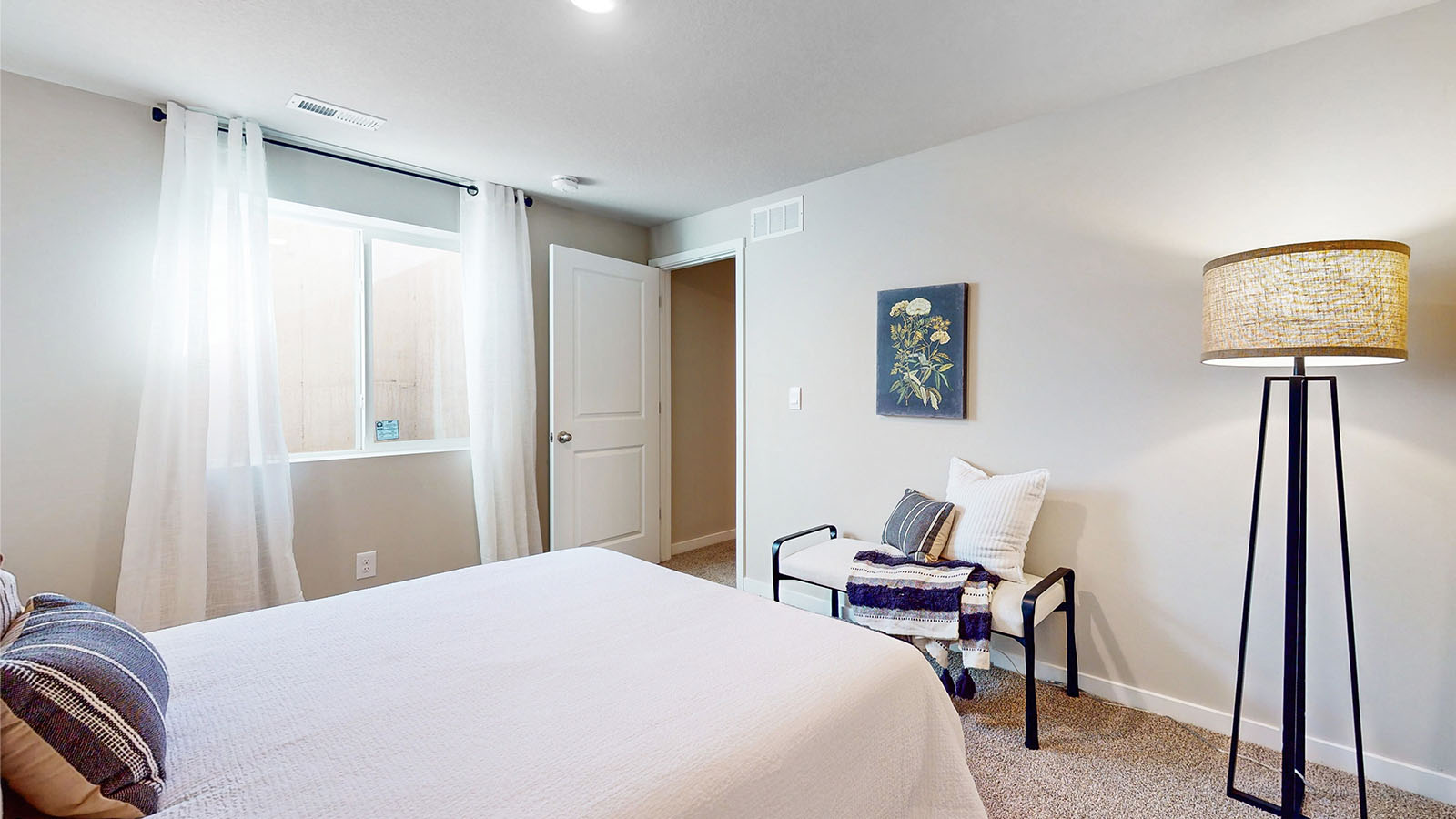 Spacious basement bedroom with large closet attached