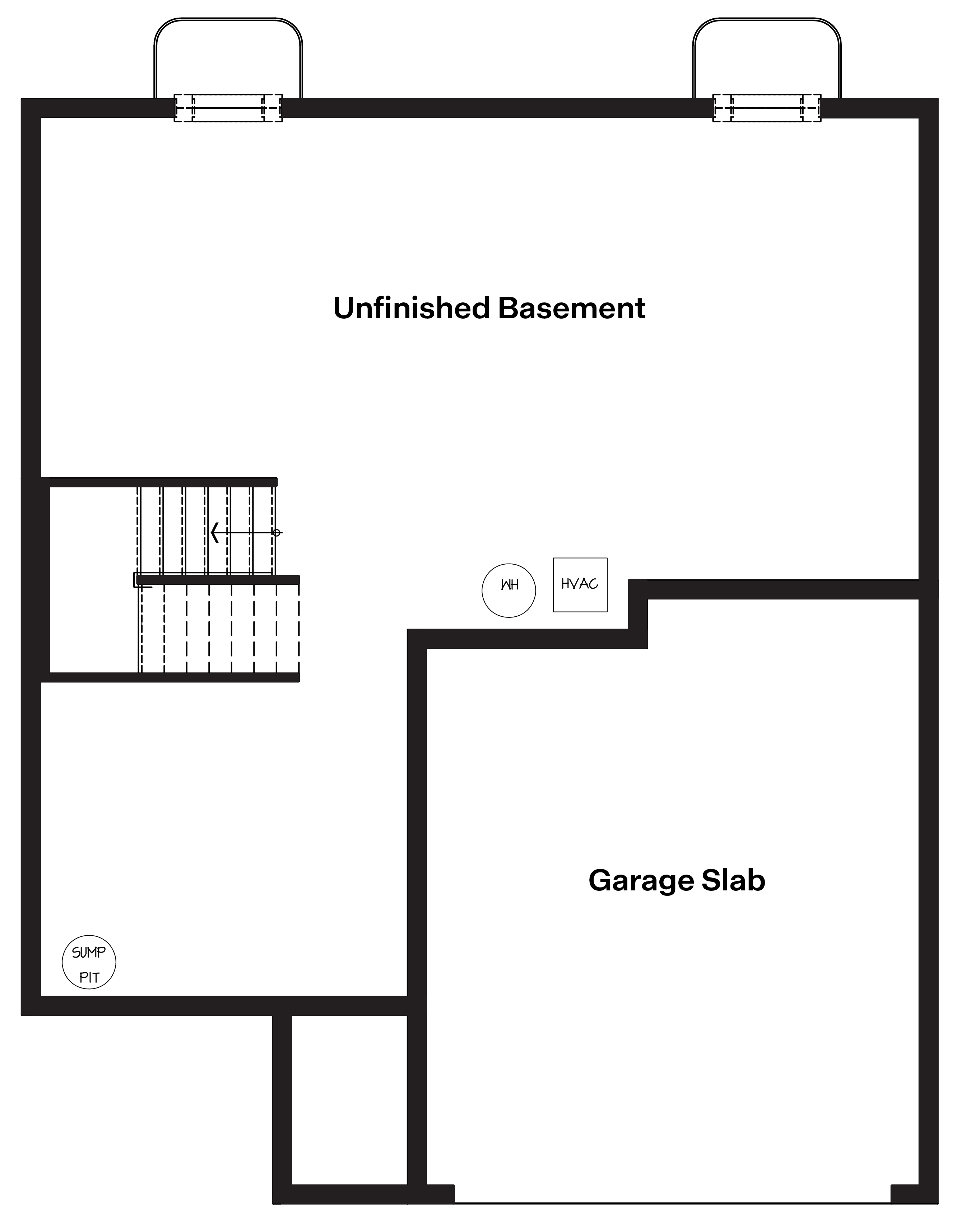 Bellhaven unfinished basement