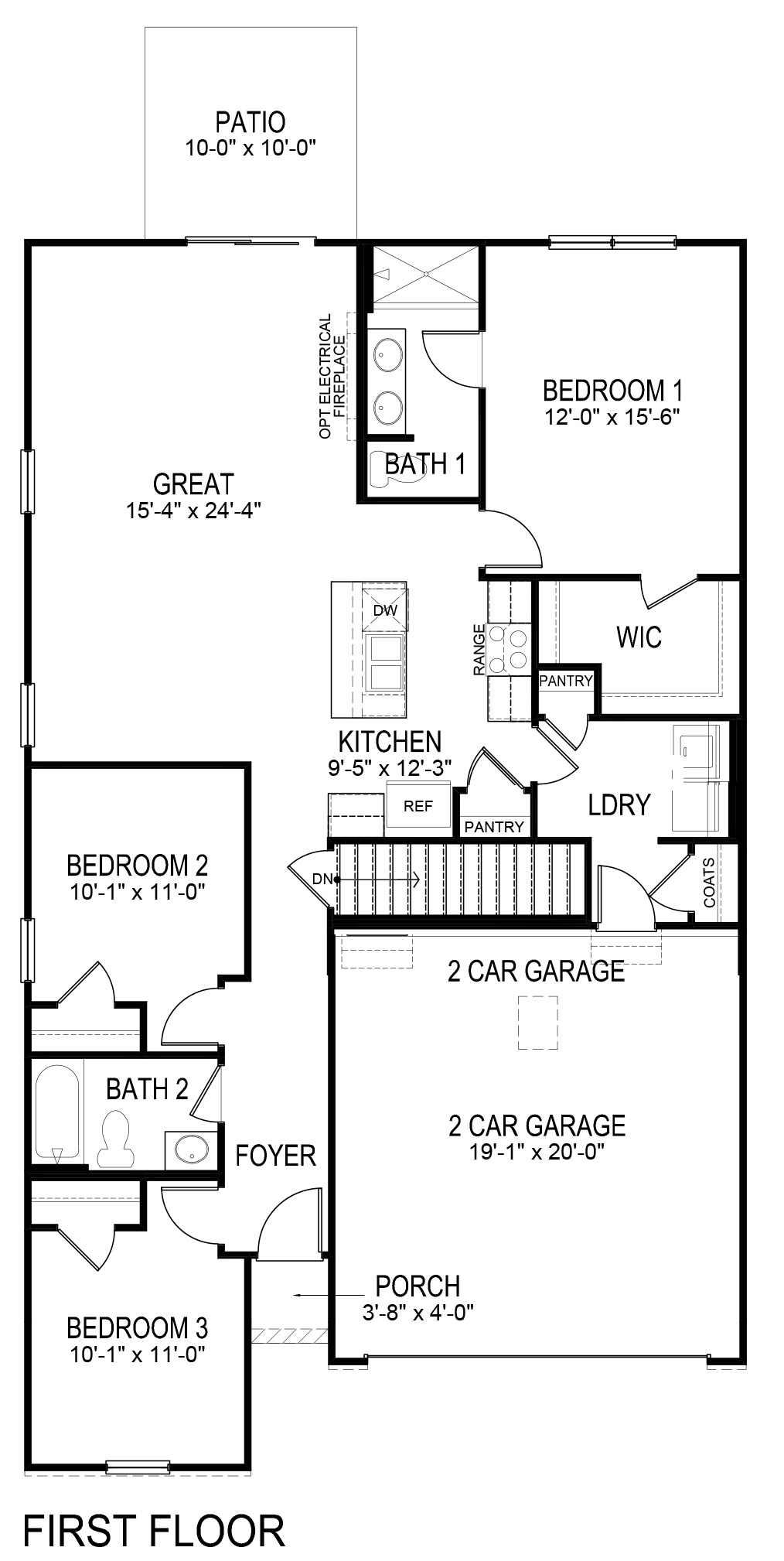 Floorplan image of the Abbott main floor