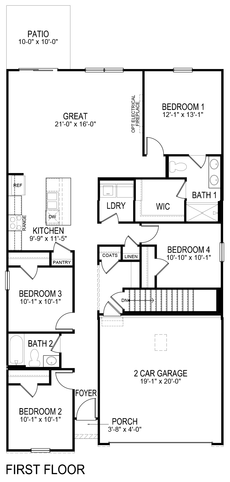 Floorplan image of the Roland plan's optional finished basement.