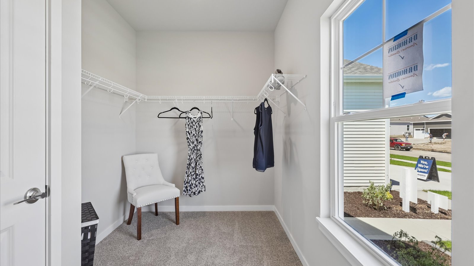 Spacious walk-in closet offering ample room for clothing, accessories, and everyday essentials.