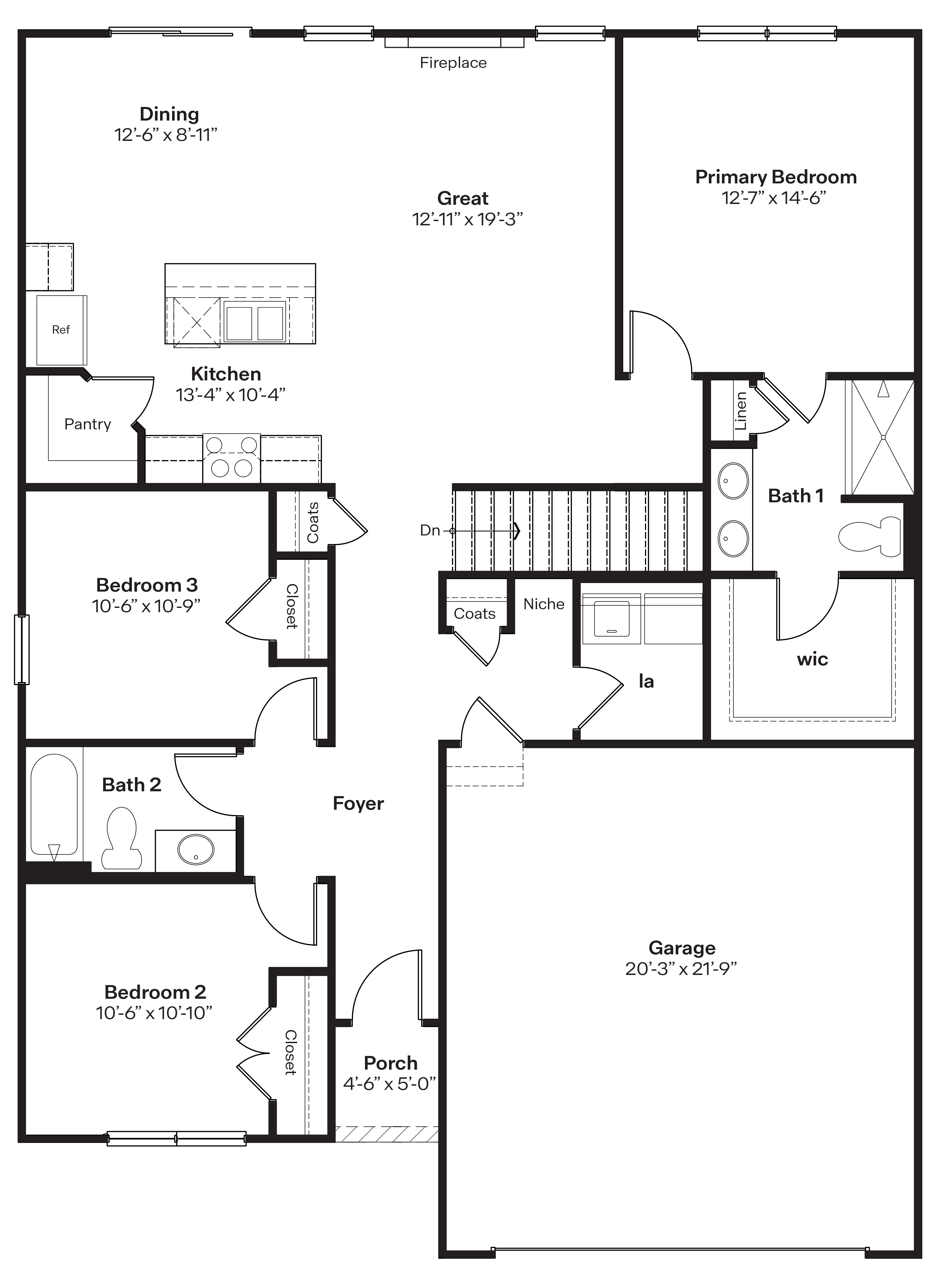 Hamilton main level rendering