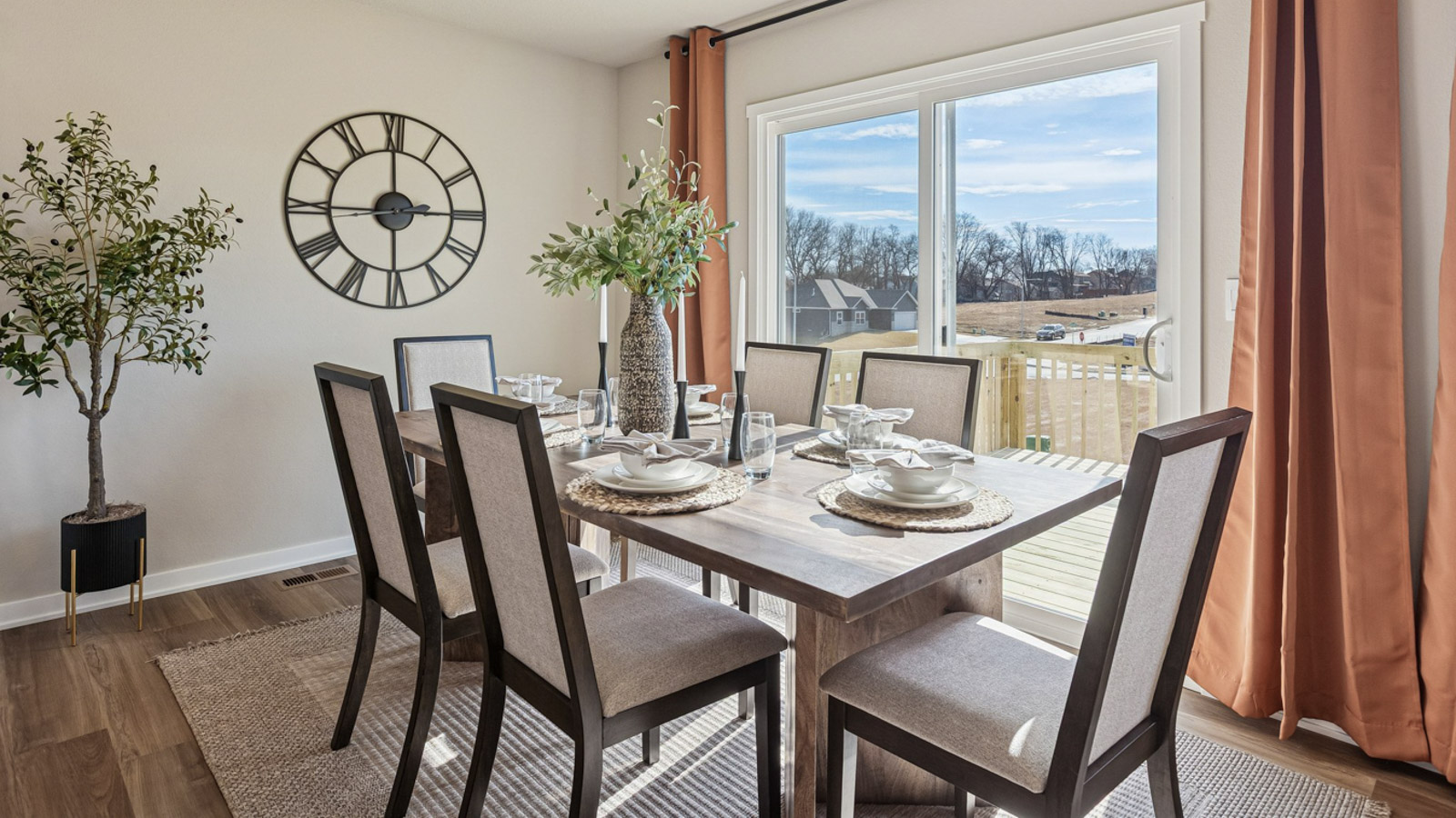 Hamilton dining area with table and 6 chairs