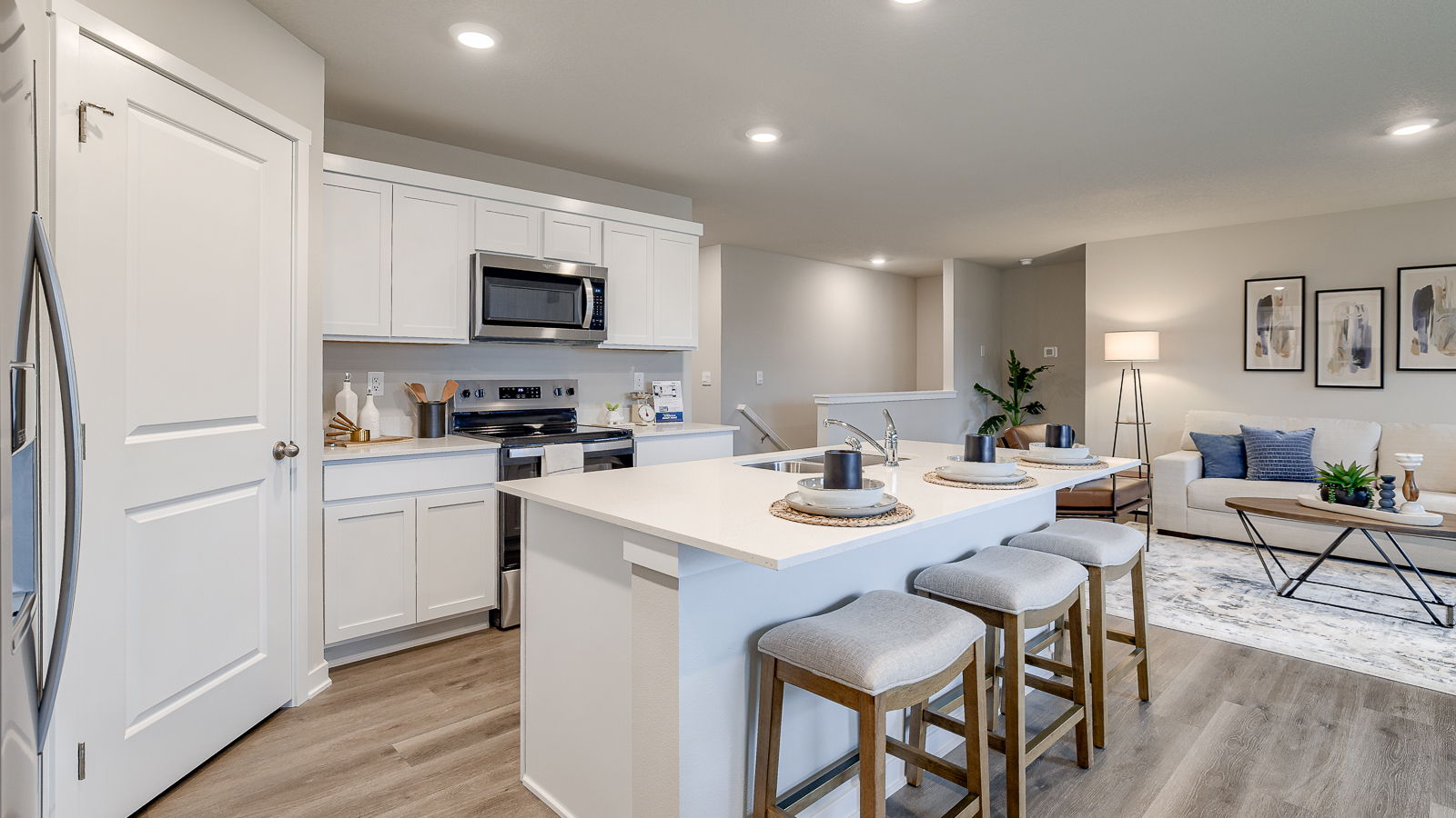 New appliances included in our larger kitchen island area with seating anchor the kitchen, near dining, great rooms