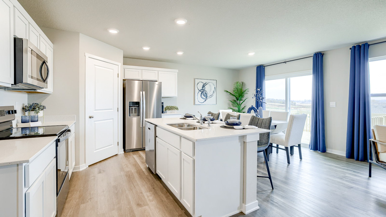 New appliance suite included, our larger kitchen island with seating anchor the kitchen, next to dining, great rooms, pantry