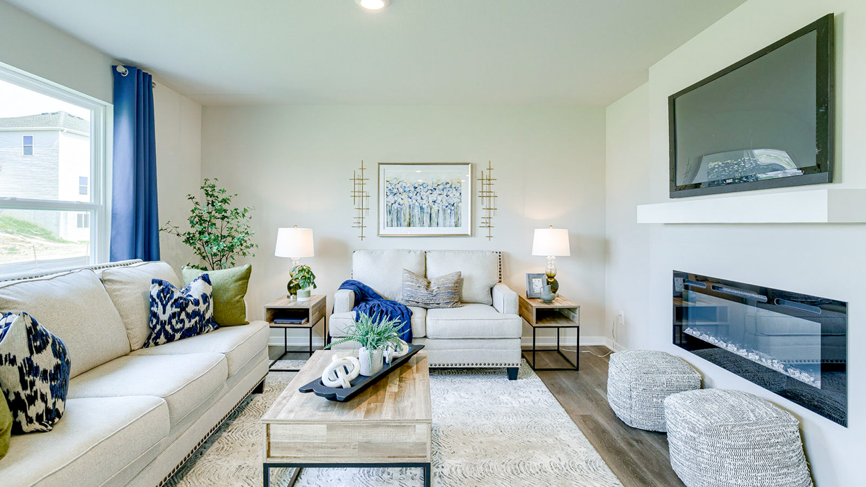 Bellhaven spacious living room with seating area