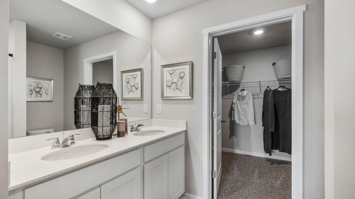 Primary bathroom showing large walk-in closet